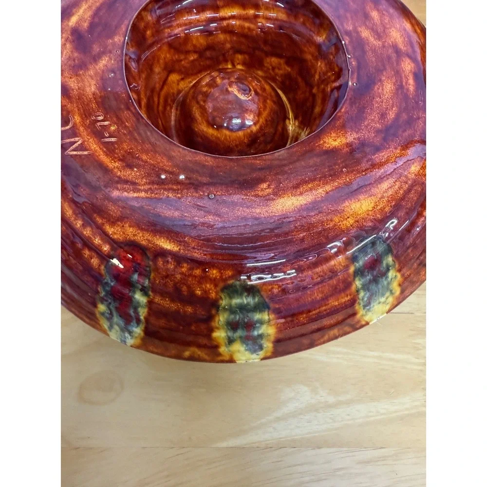 Vintage Ceramic Glazed Sombrero Hat Chip‎ & Dip Platter Bowl
